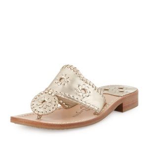 Jack Rogers Hamptons sandal size 10 wide platinum